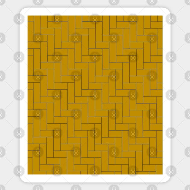 Mustard and Grey Geometric Tile Design Sticker by OneThreeSix